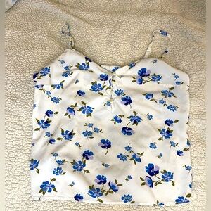 Women’s Small Blue and White Floral Tank